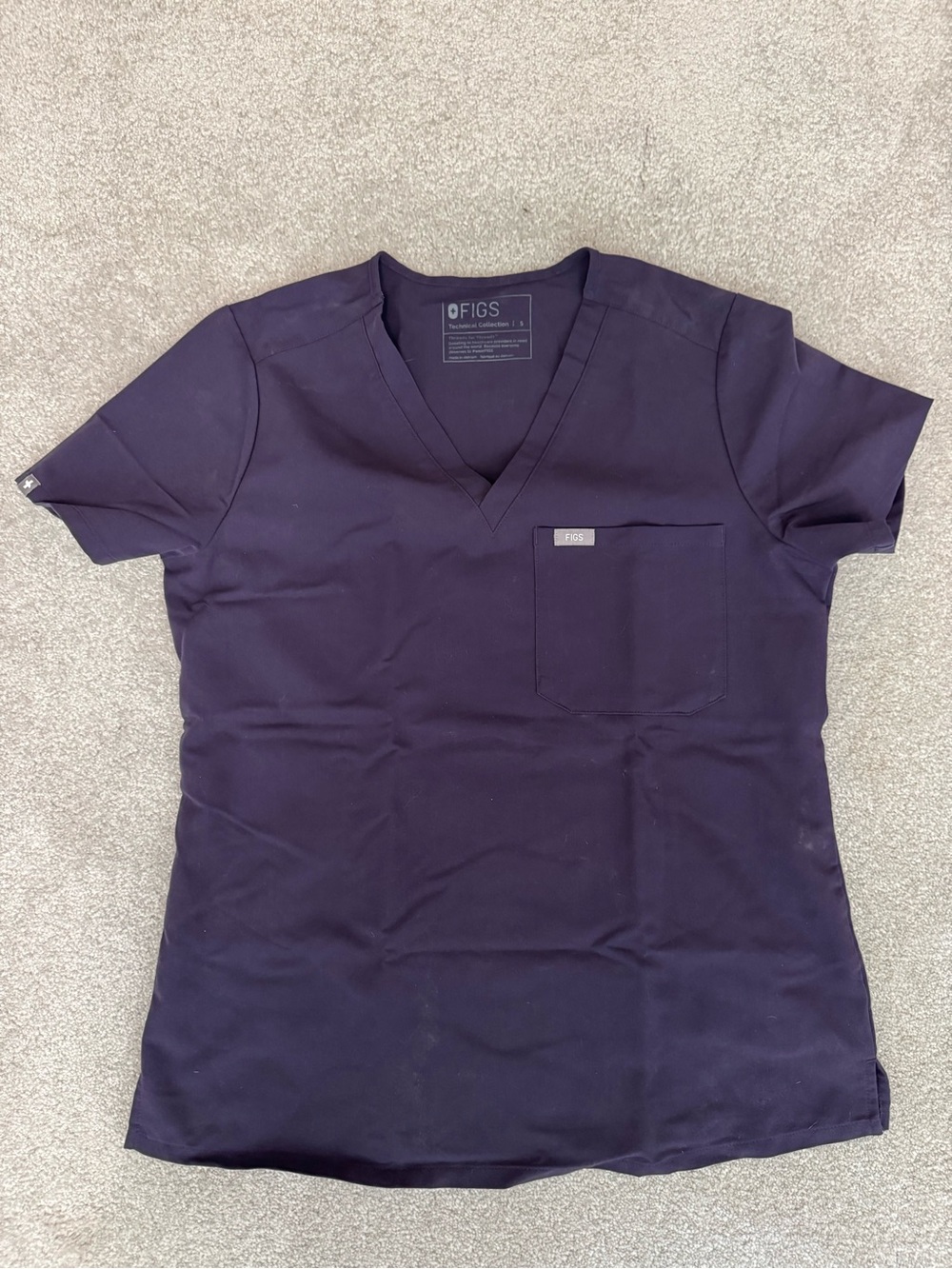 Figs Women's V-Neck Scrub Top in Dark Purple